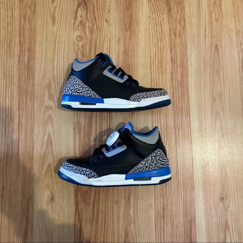 Air Jordan 3 Retro Sport Blue Black Cemented (GS) Size 6 Women’s/ 4.5 Youth